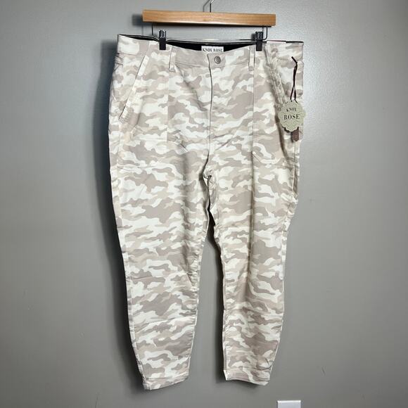 NWT Knox Rose Natural Camo Mid-Rise Ankle Skinny Pant Twill Size 18W - Picture 4 of 14
